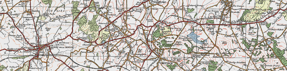 Old map of Grace Dieu Manor (Sch) in 1921