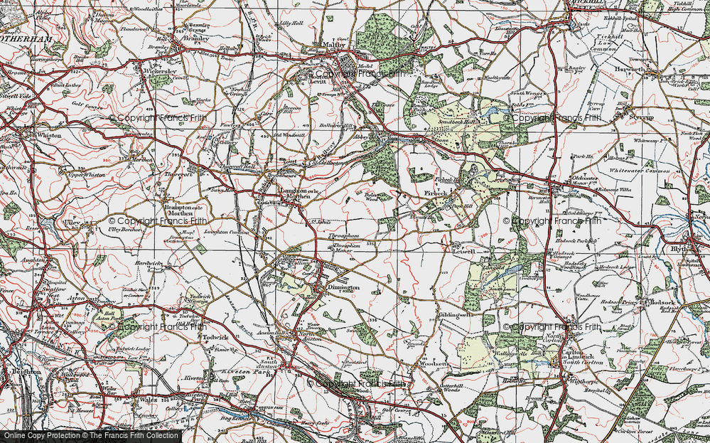 Old Map of Throapham, 1923 in 1923