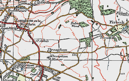 Old map of Throapham in 1923