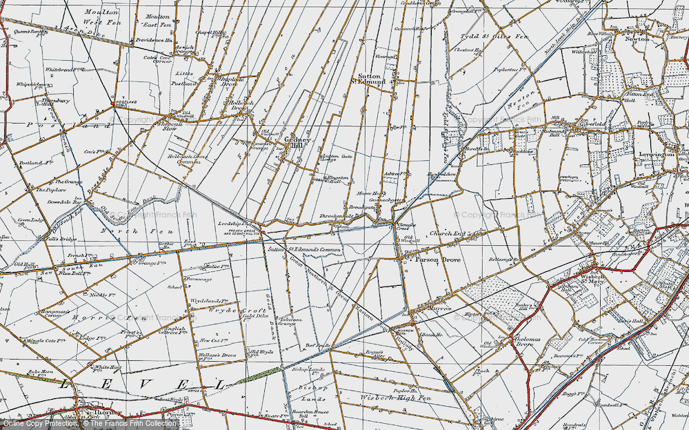 Old Map of Throckenholt, 1922 in 1922