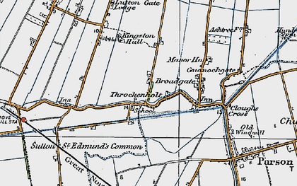 Old map of Throckenholt in 1922