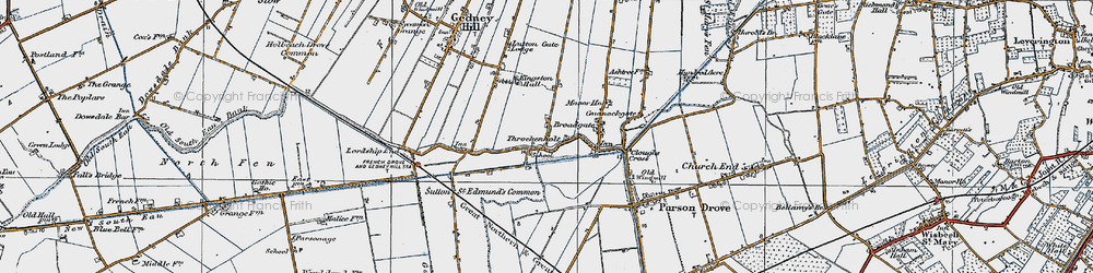 Old map of Throckenholt in 1922