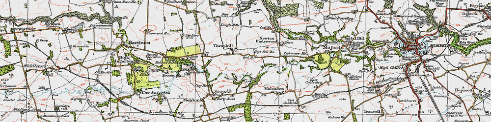 Old map of Throphill in 1925