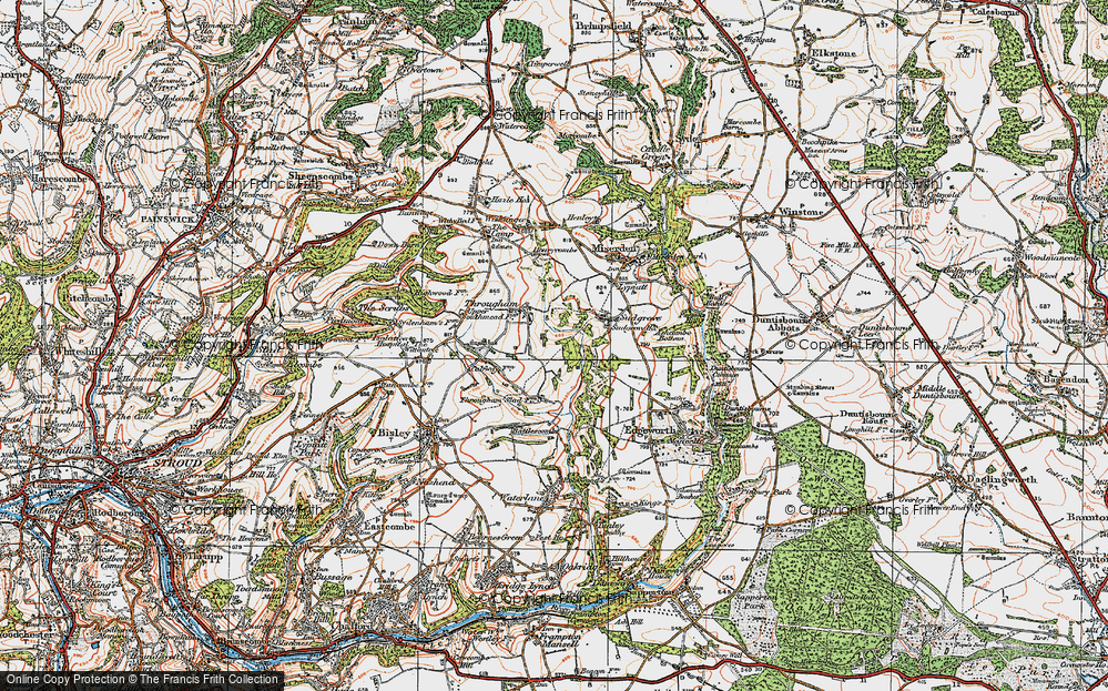 Old Map of Througham, 1919 in 1919
