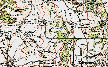 Old map of Througham in 1919