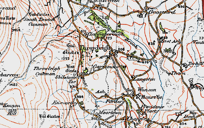 Old map of Throwleigh in 1919