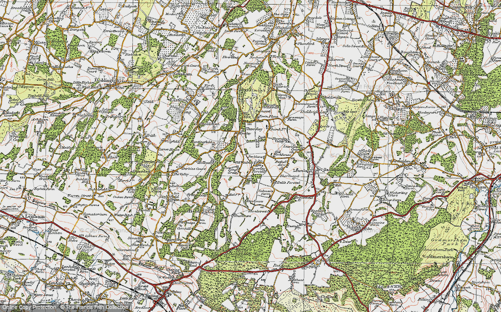 Old Map of Throwley Forstal, 1921 in 1921