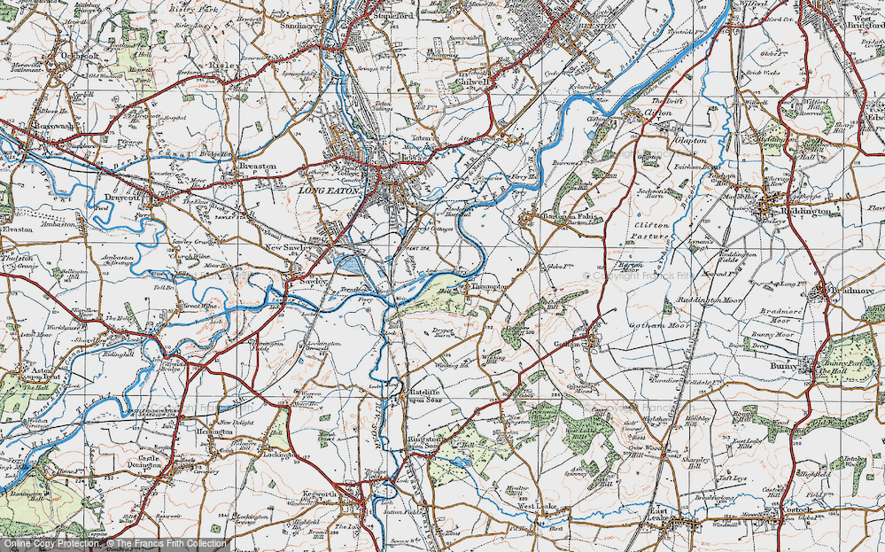 Old Map of Thrumpton, 1921 in 1921