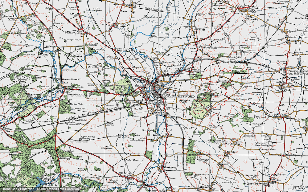 Old Map of Thrumpton, 1923 in 1923