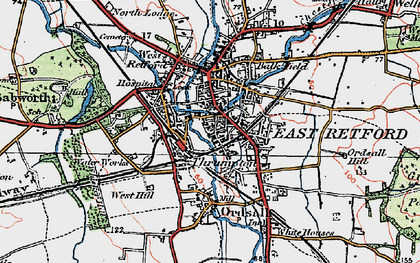 Old map of Thrumpton in 1923