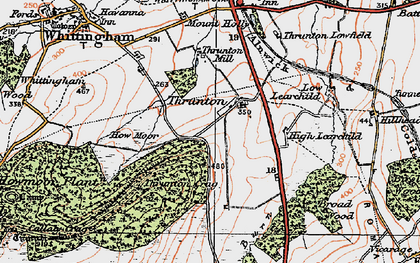 Old map of Thrunton in 1925