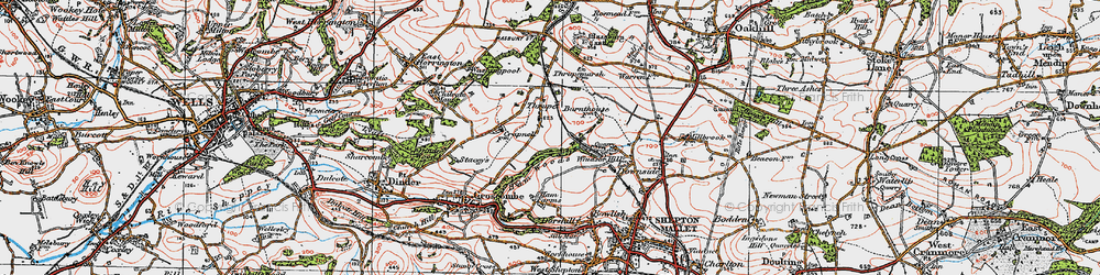 Old map of Thrupe in 1919