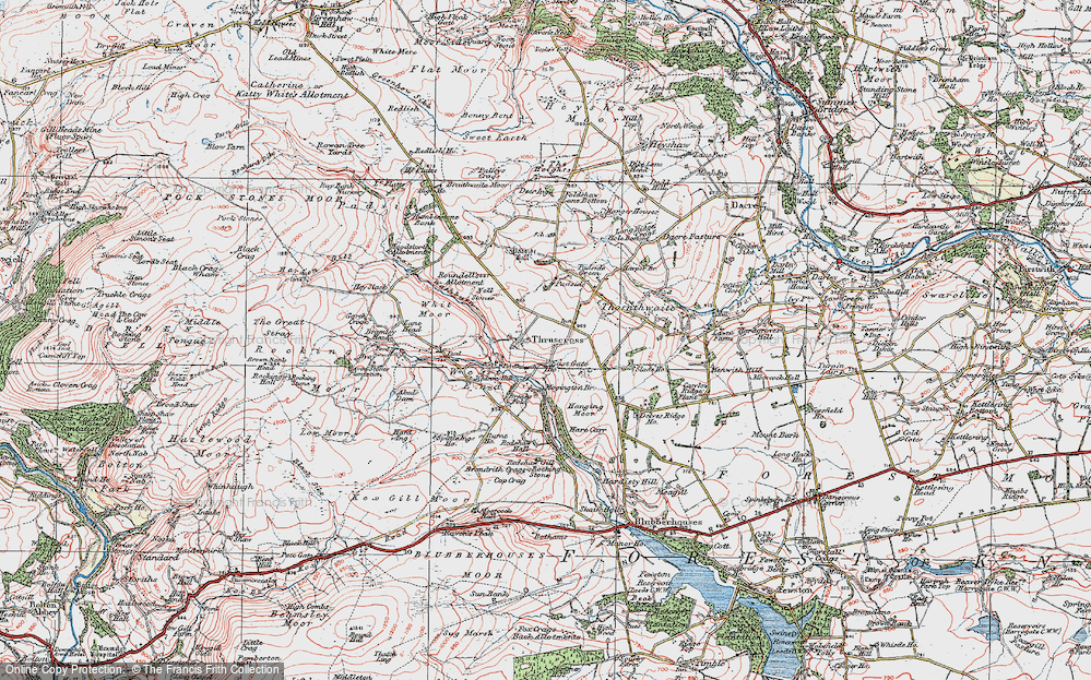 Old Map of Thruscross, 1925 in 1925