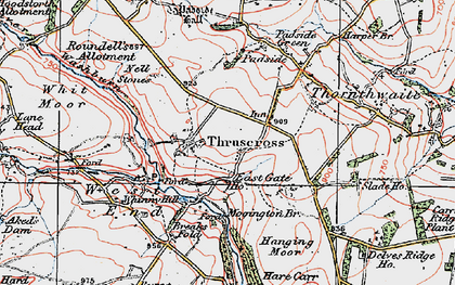 Old map of Thruscross in 1925