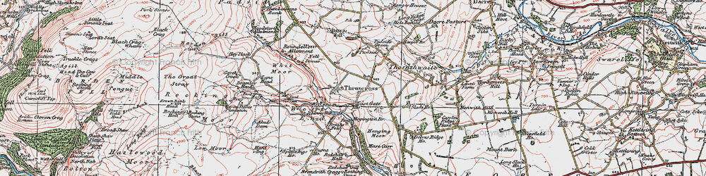 Old map of Thruscross in 1925