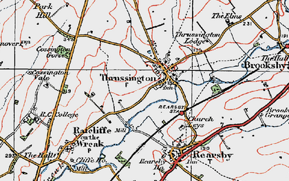 Old map of Thrussington in 1921