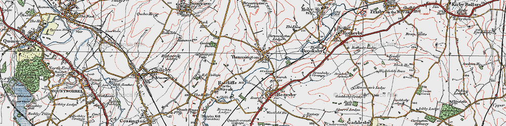 Old map of Thrussington in 1921