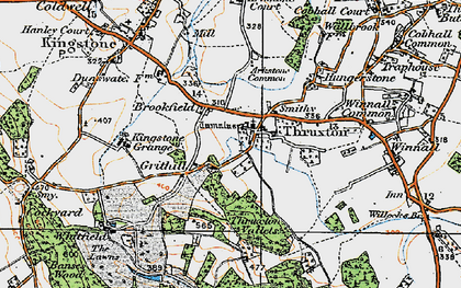 Old map of Thruxton in 1920