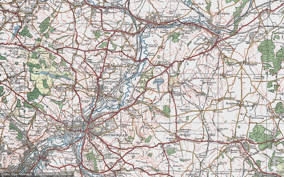 Old Map of Thrybergh, 1924 in 1924