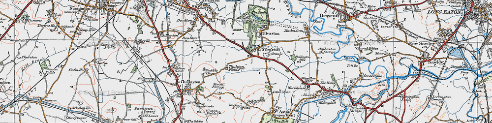 Old map of Thurlestone Grange in 1921
