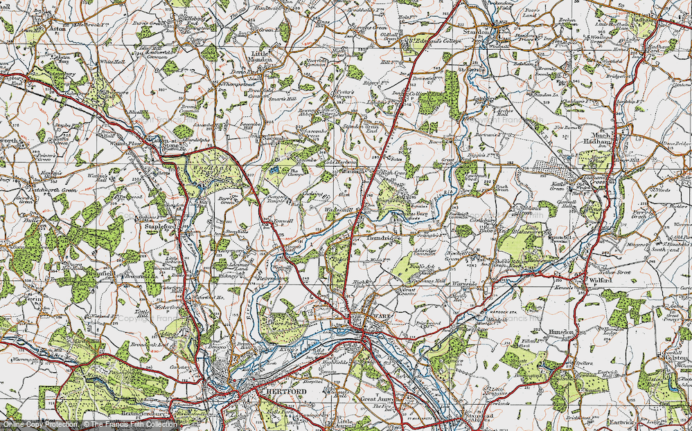 Old Map of Thundridge, 1919 in 1919