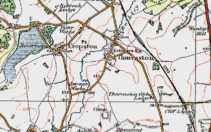 Old map of Thurcaston in 1921