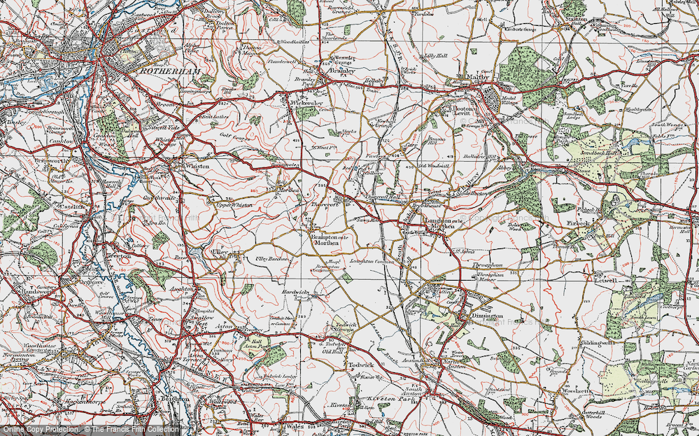 Old Map of Thurcroft, 1923 in 1923