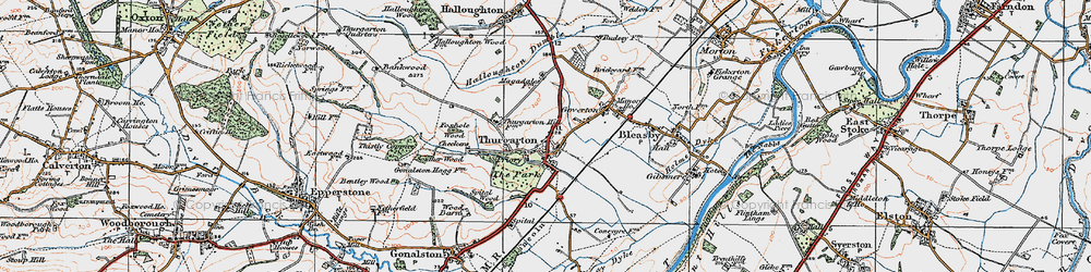 Old map of Thurgarton in 1921