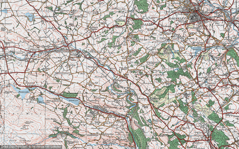 Old Map of Thurgoland, 1924 in 1924