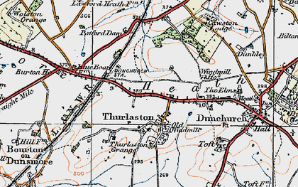 Old map of Thurlaston in 1919