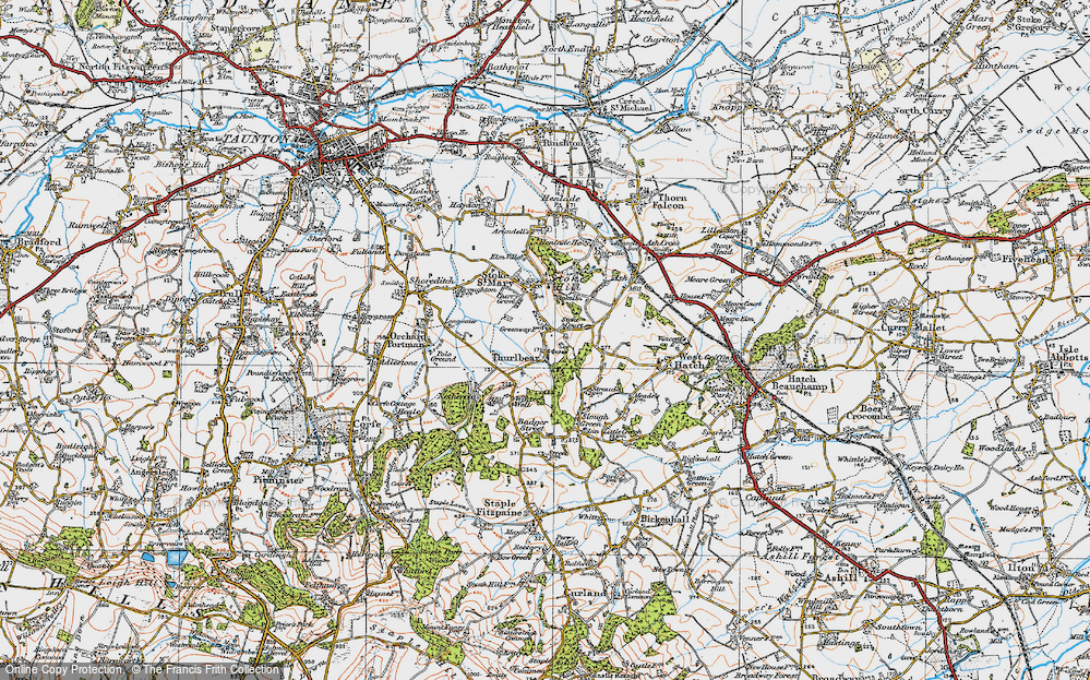 Old Map of Thurlbear, 1919 in 1919