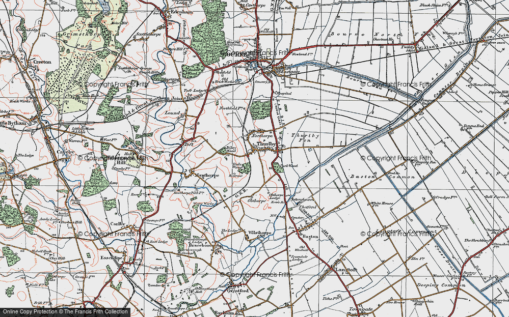 Old Map of Thurlby, 1922 in 1922