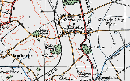 Old map of Thurlby in 1922