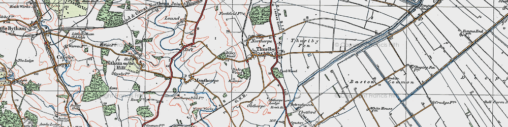 Old map of Thurlby in 1922