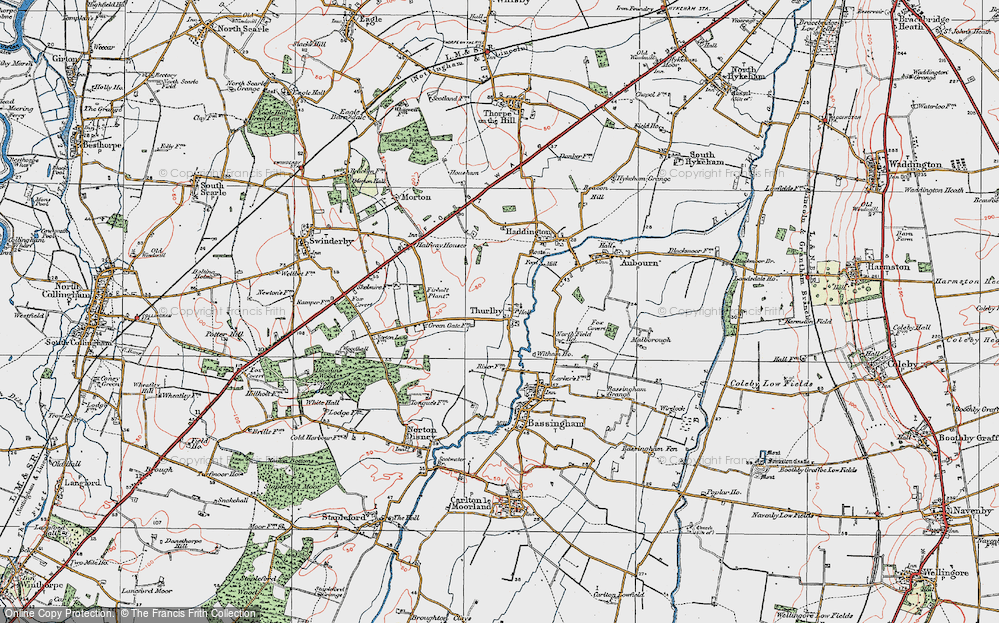 Old Map of Thurlby, 1923 in 1923