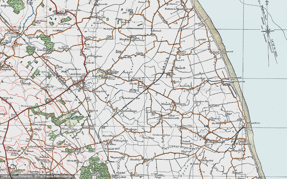Old Map of Thurlby, 1923 in 1923