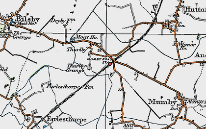 Old map of Thurlby in 1923