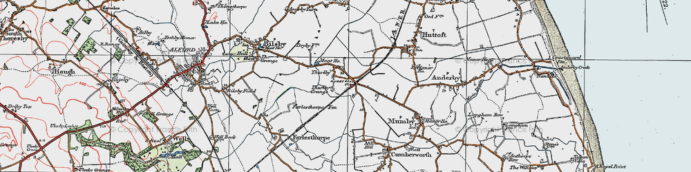 Old map of Thurlby in 1923