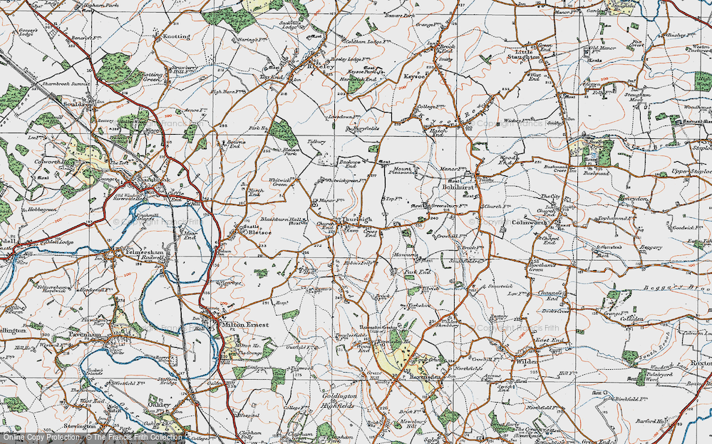 Old Map of Thurleigh, 1919 in 1919