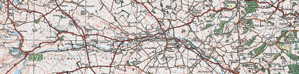 Old map of Thurlstone in 1924
