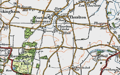 Old map of Thurlton Links in 1922