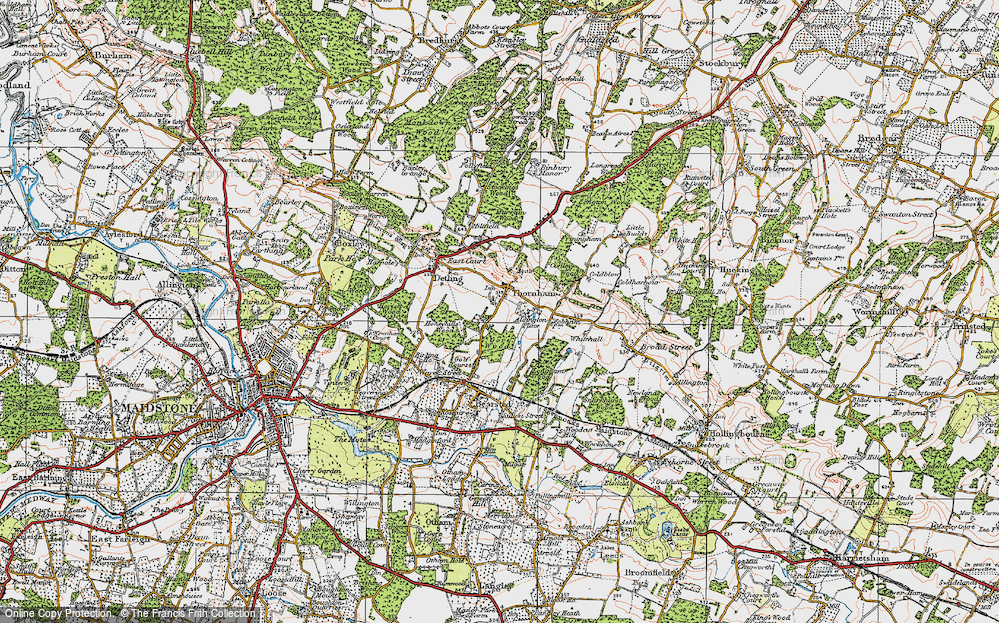 Old Map of Thurnham, 1921 in 1921