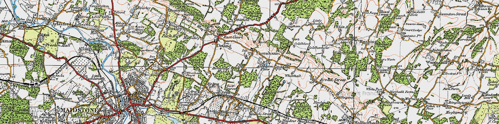 Old map of Thurnham in 1921