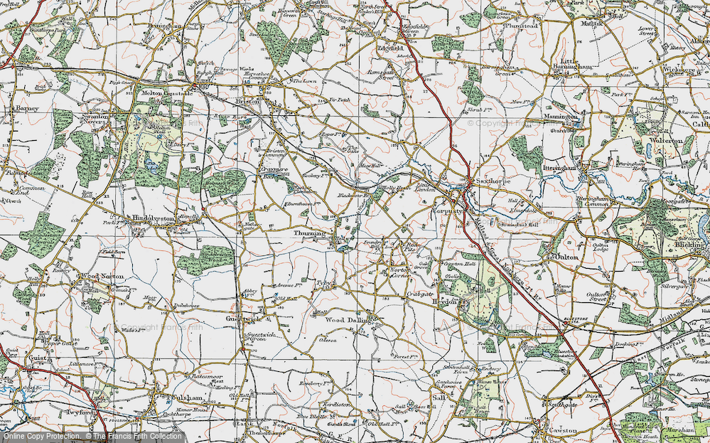 Old Map of Historic Map covering Blackwater Br in 1921