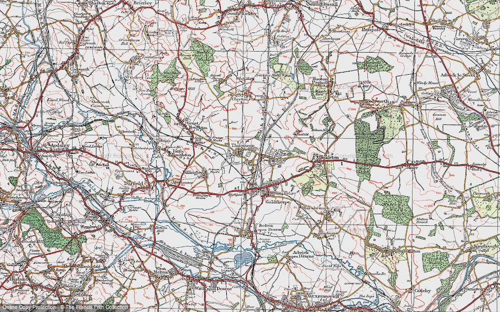 Old Map of Thurnscoe, 1924 in 1924