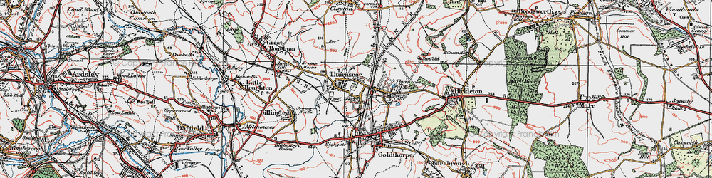 Old map of Thurnscoe in 1924