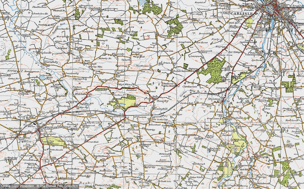Old Map of Thursby, 1925 in 1925