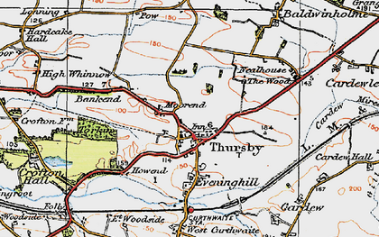 Old map of Thursby in 1925