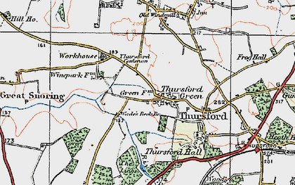 Old map of Thursford in 1921