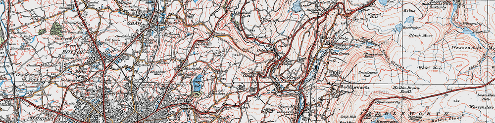 Old map of Thurston Clough in 1924